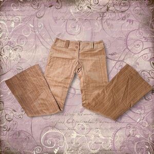 *SOLD* Vintage Y2K Deadstock Tan Striped Corduroy Low-rise Flare Pants